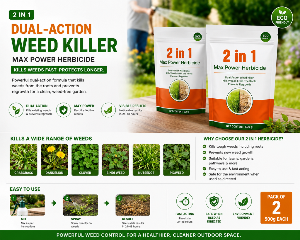 Dual-Action Weed Killer - Max Power Herbicide “BUY 1 GET 1 FREE”
